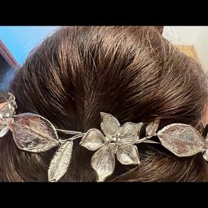 Handmade floral and leaves headpiece